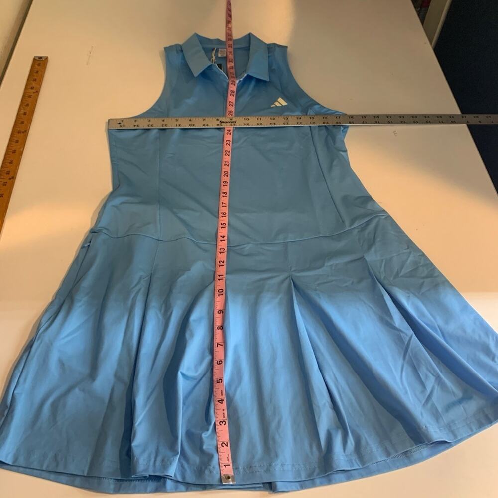 Adidas Dress Women L Large Blue Ultimate365 Tour Pleated Sleeveless Golf Pockets - Picture 7 of 14